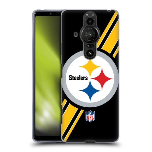 NFL Pittsburgh Steelers Logo Stripes Soft Gel Case for Sony Xperia Pro-I