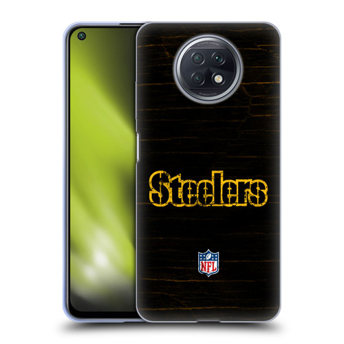 NFL Pittsburgh Steelers Logo Distressed Look Soft Gel Case for Xiaomi Redmi Note 9T 5G