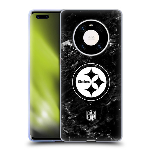 NFL Pittsburgh Steelers Artwork Marble Soft Gel Case for Huawei Mate 40 Pro 5G