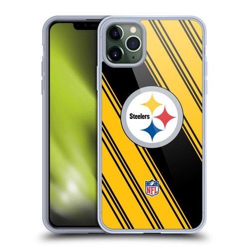 NFL Pittsburgh Steelers Artwork Stripes Soft Gel Case for Apple iPhone 11 Pro Max