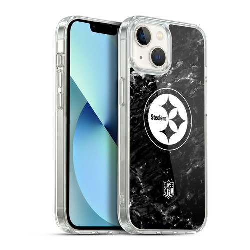 NFL Pittsburgh Steelers Artwork Marble Soft Gel Case for Apple iPhone 13
