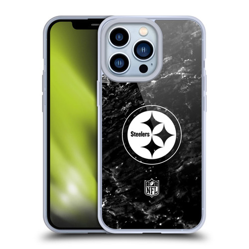 NFL Pittsburgh Steelers Artwork Marble Soft Gel Case for Apple iPhone 13 Pro