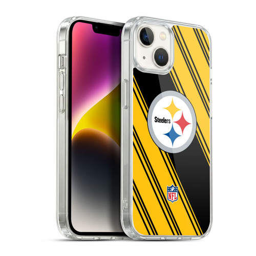 NFL Pittsburgh Steelers Artwork Stripes Soft Gel Case for Apple iPhone 14 Plus & MagSafe