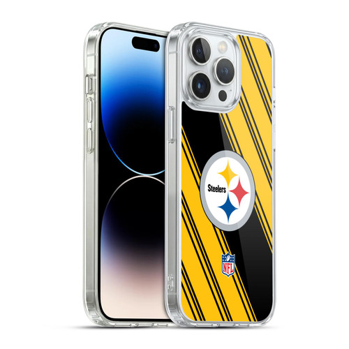 NFL Pittsburgh Steelers Artwork Stripes Soft Gel Case for Apple iPhone 14 Pro Max & MagSafe
