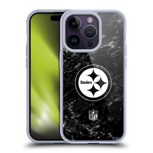 NFL Pittsburgh Steelers Artwork Marble Soft Gel Case for Apple iPhone 14 Pro