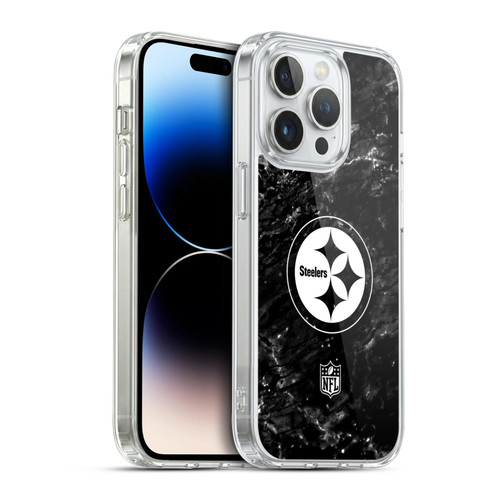 NFL Pittsburgh Steelers Artwork Marble Soft Gel Case for Apple iPhone 14 Pro & MagSafe