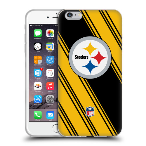 NFL Pittsburgh Steelers Artwork Stripes Soft Gel Case for Apple iPhone 6 Plus / iPhone 6s Plus