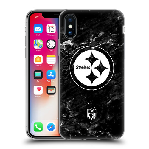 NFL Pittsburgh Steelers Artwork Marble Soft Gel Case for Apple iPhone X / iPhone XS
