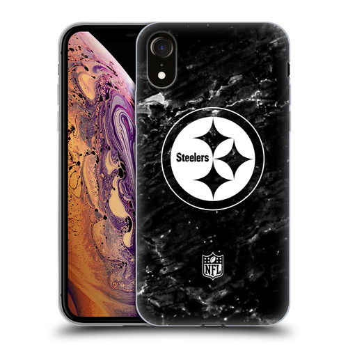 NFL Pittsburgh Steelers Artwork Marble Soft Gel Case for Apple iPhone XR