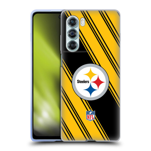 NFL Pittsburgh Steelers Artwork Stripes Soft Gel Case for Motorola Edge S30 / Moto G200 5G