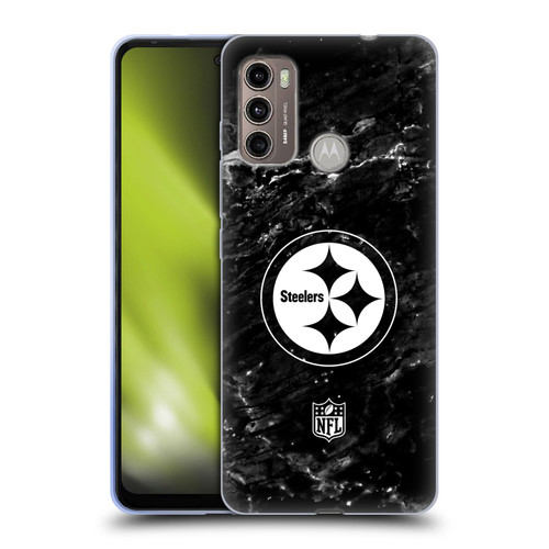 NFL Pittsburgh Steelers Artwork Marble Soft Gel Case for Motorola Moto G60 / Moto G40 Fusion