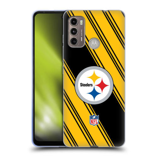 NFL Pittsburgh Steelers Artwork Stripes Soft Gel Case for Motorola Moto G60 / Moto G40 Fusion