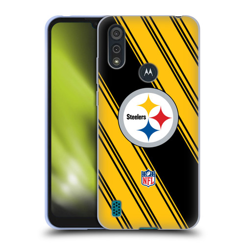 NFL Pittsburgh Steelers Artwork Stripes Soft Gel Case for Motorola Moto E6s (2020)