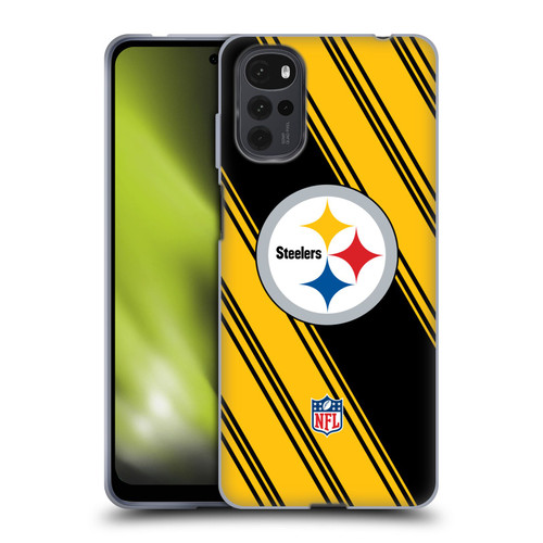 NFL Pittsburgh Steelers Artwork Stripes Soft Gel Case for Motorola Moto G22