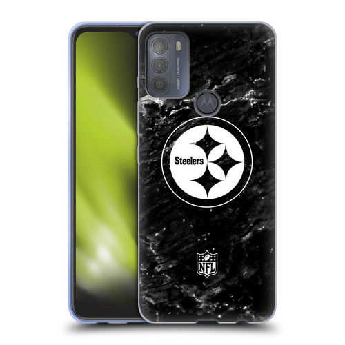 NFL Pittsburgh Steelers Artwork Marble Soft Gel Case for Motorola Moto G50