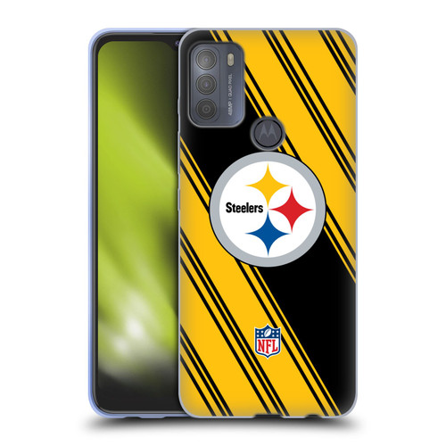 NFL Pittsburgh Steelers Artwork Stripes Soft Gel Case for Motorola Moto G50
