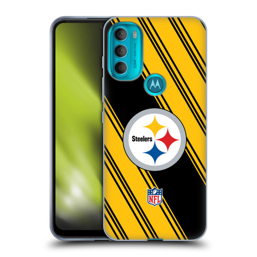 NFL Pittsburgh Steelers Artwork Stripes Soft Gel Case for Motorola Moto G71 5G