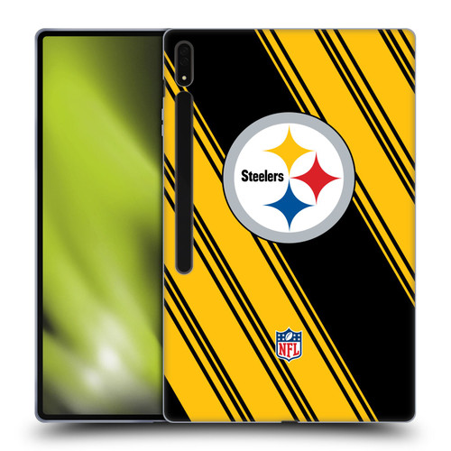 NFL Pittsburgh Steelers Artwork Stripes Soft Gel Case for Samsung Galaxy Tab S8 Ultra