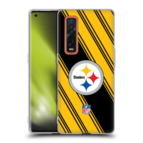 NFL Pittsburgh Steelers Artwork Stripes Soft Gel Case for OPPO Find X2 Pro 5G