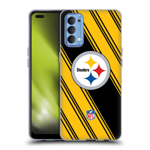 NFL Pittsburgh Steelers Artwork Stripes Soft Gel Case for OPPO Reno 4 5G