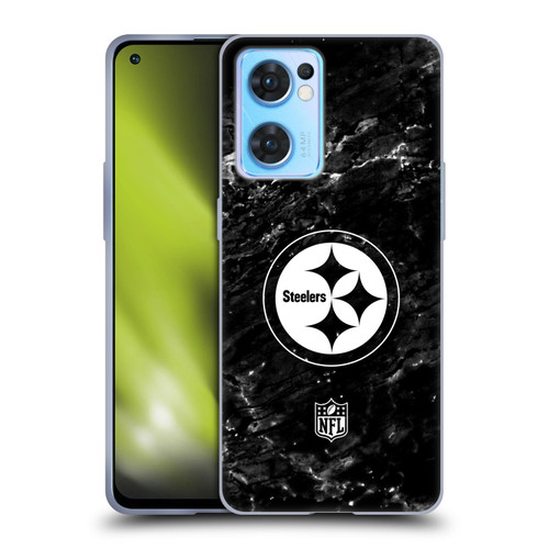 NFL Pittsburgh Steelers Artwork Marble Soft Gel Case for OPPO Reno7 5G / Find X5 Lite