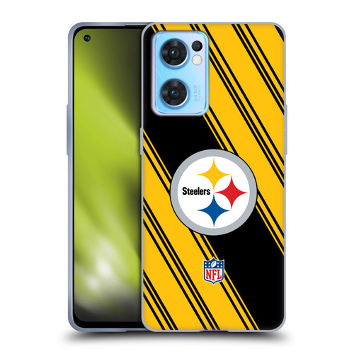 NFL Pittsburgh Steelers Artwork Stripes Soft Gel Case for OPPO Reno7 5G / Find X5 Lite
