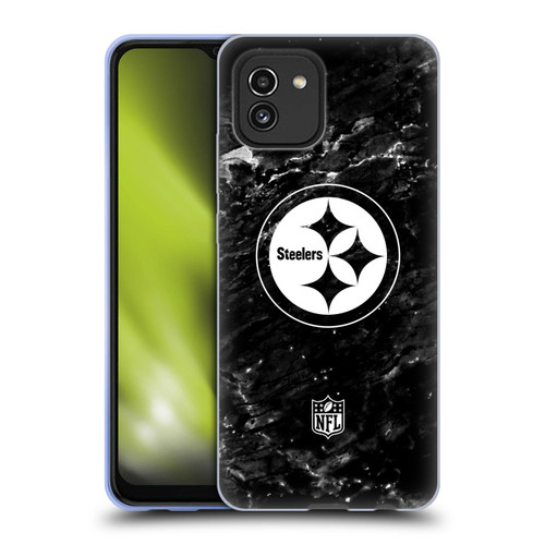 NFL Pittsburgh Steelers Artwork Marble Soft Gel Case for Samsung Galaxy A03 (2021)