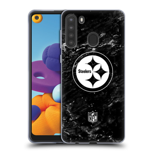 NFL Pittsburgh Steelers Artwork Marble Soft Gel Case for Samsung Galaxy A21 (2020)