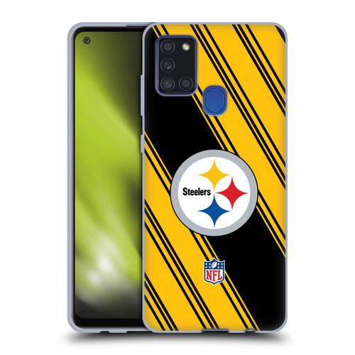 NFL Pittsburgh Steelers Artwork Stripes Soft Gel Case for Samsung Galaxy A21s (2020)