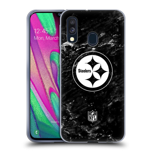 NFL Pittsburgh Steelers Artwork Marble Soft Gel Case for Samsung Galaxy A40 (2019)
