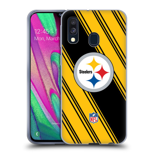 NFL Pittsburgh Steelers Artwork Stripes Soft Gel Case for Samsung Galaxy A40 (2019)