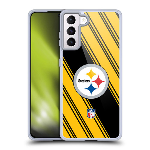 NFL Pittsburgh Steelers Artwork Stripes Soft Gel Case for Samsung Galaxy S21+ 5G
