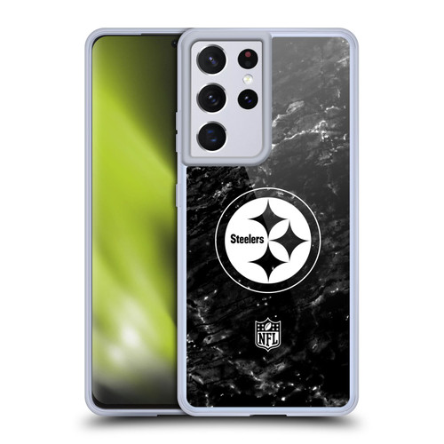 NFL Pittsburgh Steelers Artwork Marble Soft Gel Case for Samsung Galaxy S21 Ultra 5G
