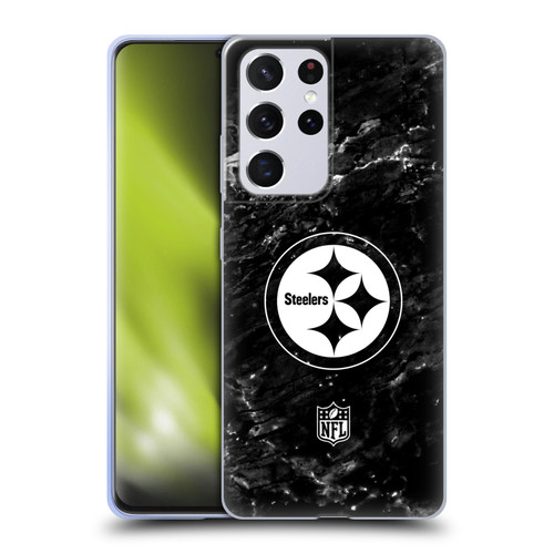 NFL Pittsburgh Steelers Artwork Marble Soft Gel Case for Samsung Galaxy S21 Ultra 5G