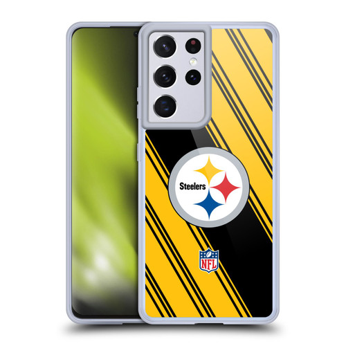 NFL Pittsburgh Steelers Artwork Stripes Soft Gel Case for Samsung Galaxy S21 Ultra 5G