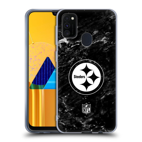 NFL Pittsburgh Steelers Artwork Marble Soft Gel Case for Samsung Galaxy M30s (2019)/M21 (2020)