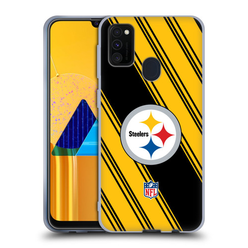 NFL Pittsburgh Steelers Artwork Stripes Soft Gel Case for Samsung Galaxy M30s (2019)/M21 (2020)