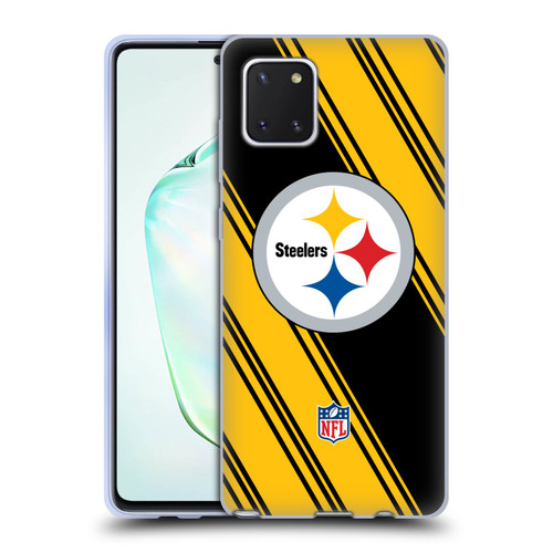 NFL Pittsburgh Steelers Artwork Stripes Soft Gel Case for Samsung Galaxy Note10 Lite