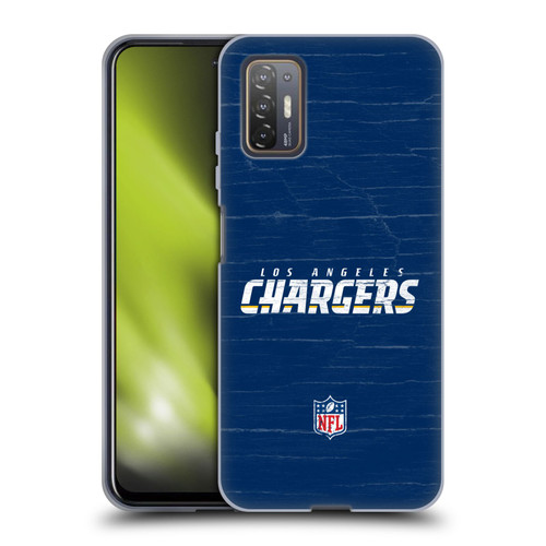 NFL Los Angeles Chargers Logo Distressed Look Soft Gel Case for HTC Desire 21 Pro 5G