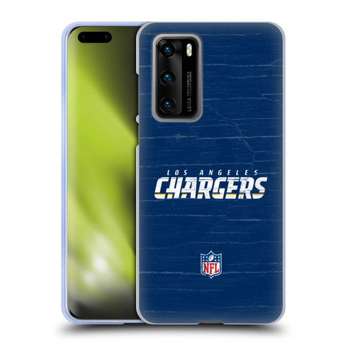 NFL Los Angeles Chargers Logo Distressed Look Soft Gel Case for Huawei P40 5G