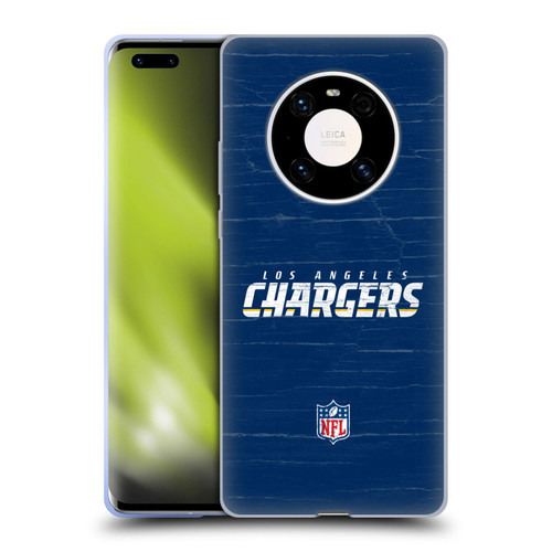 NFL Los Angeles Chargers Logo Distressed Look Soft Gel Case for Huawei Mate 40 Pro 5G