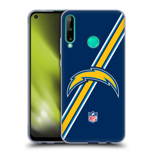 NFL Los Angeles Chargers Logo Stripes Soft Gel Case for Huawei P40 lite E