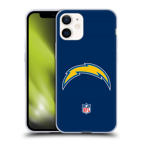 NFL Los Angeles Chargers Logo Plain Soft Gel Case for Apple iPhone 12 Mini