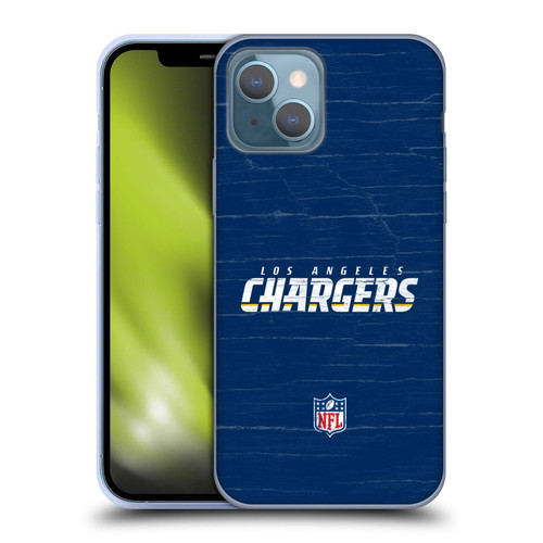 NFL Los Angeles Chargers Logo Distressed Look Soft Gel Case for Apple iPhone 13
