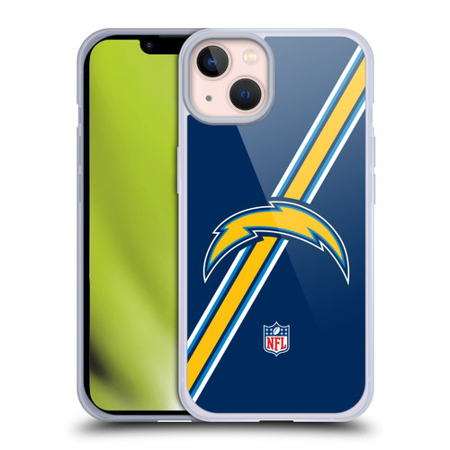 NFL Los Angeles Chargers Logo Stripes Soft Gel Case for Apple iPhone 13