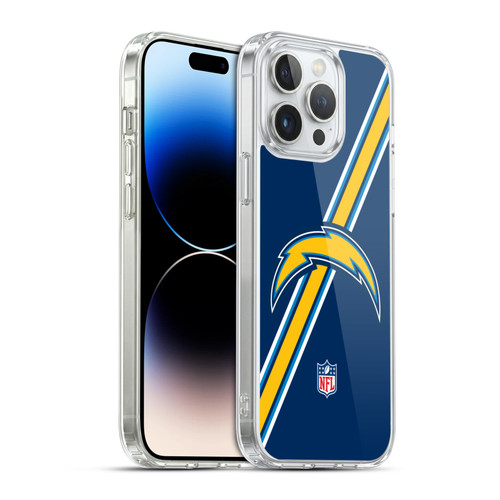 NFL Los Angeles Chargers Logo Stripes Soft Gel Case for Apple iPhone 14 Pro Max & MagSafe