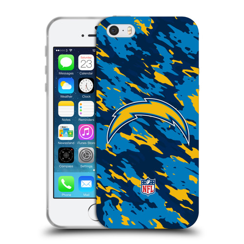 NFL Los Angeles Chargers Logo Camou Soft Gel Case for Apple iPhone 5 / 5s / iPhone SE 2016