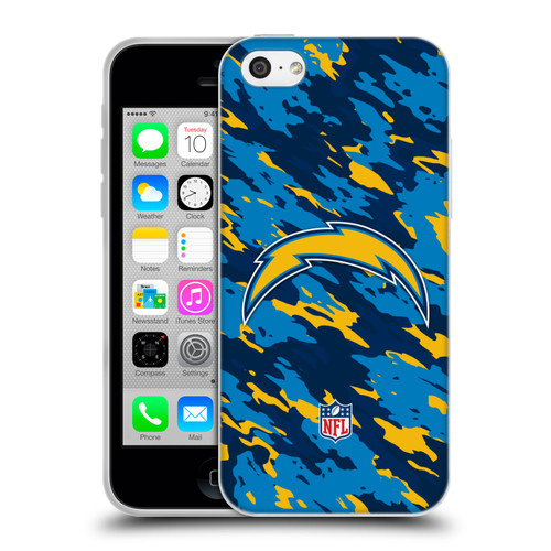 NFL Los Angeles Chargers Logo Camou Soft Gel Case for Apple iPhone 5c