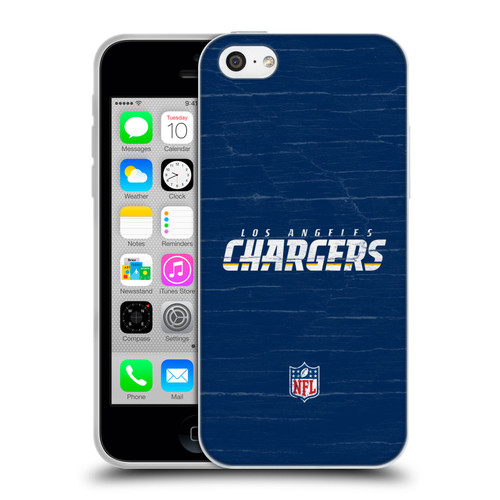 NFL Los Angeles Chargers Logo Distressed Look Soft Gel Case for Apple iPhone 5c