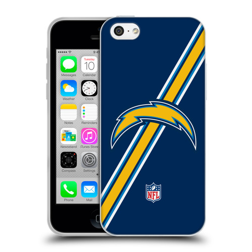 NFL Los Angeles Chargers Logo Stripes Soft Gel Case for Apple iPhone 5c